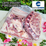 Lamb collar SHOULDER FOREQUARTER BONE-IN frozen CHOPS 1cm 3/8" (price/pack 600g 3-4pcs) brand Wammco / Midfield / WhiteStripe